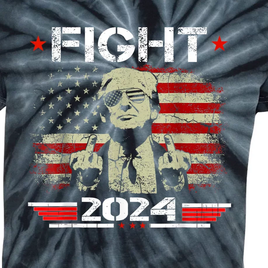 President Fight Trump Shooting Makes Me Stronger Trump 2024 Kids Tie-Dye T-Shirt