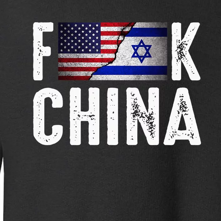 Pray For the Peace US Israel Flag Anti-China Toddler Sweatshirt