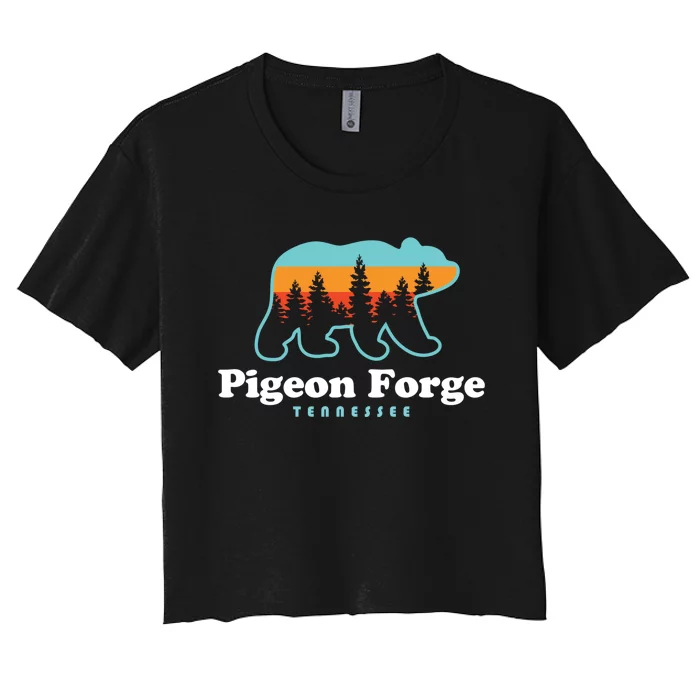 Pigeon Forge TN Bear Great Smoky Mountains Women's Crop Top Tee