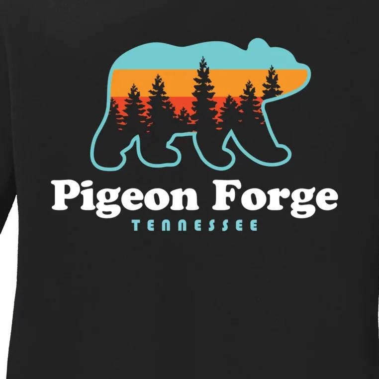 Pigeon Forge TN Bear Great Smoky Mountains Ladies Long Sleeve Shirt