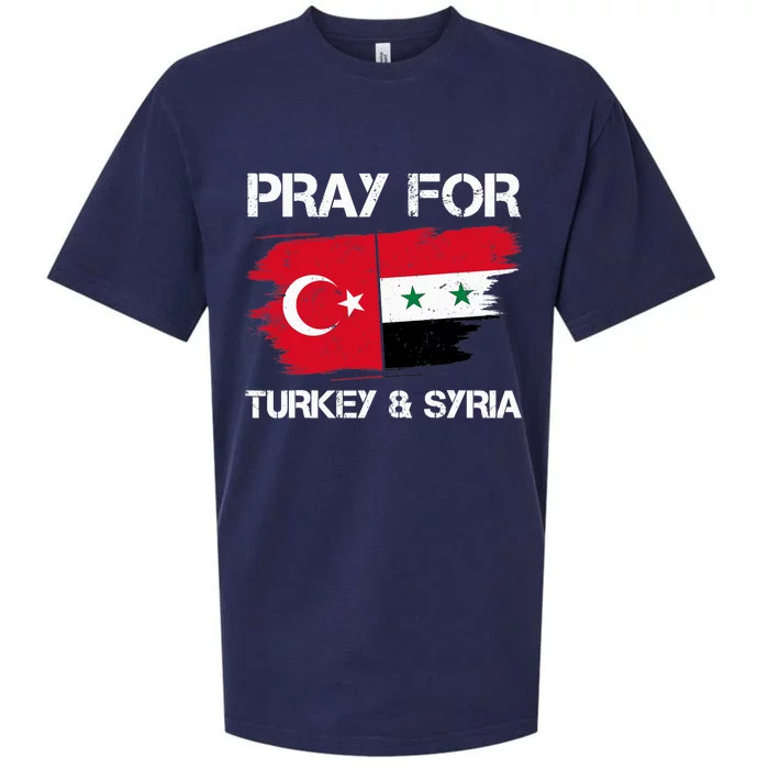 Pray For Turkey & Syria Flag Earthquake In Turkey Syria Sueded Cloud Jersey T-Shirt