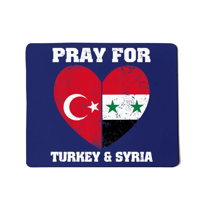 Pray For Turkey & Syria Flag Heart Turkey Syria Earthquake Mousepad