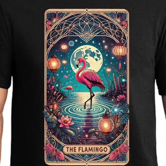 Pink Flamingo Tarot Card Flamingo For Man Woman Pajama Set