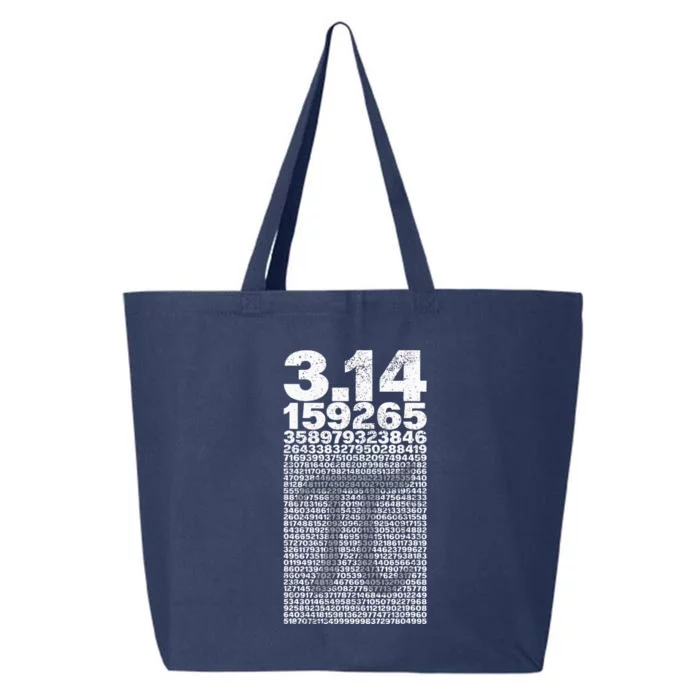 Pi for Teacher Vintage 3.14 Pi Digits Happy Pi Day 25L Jumbo Tote