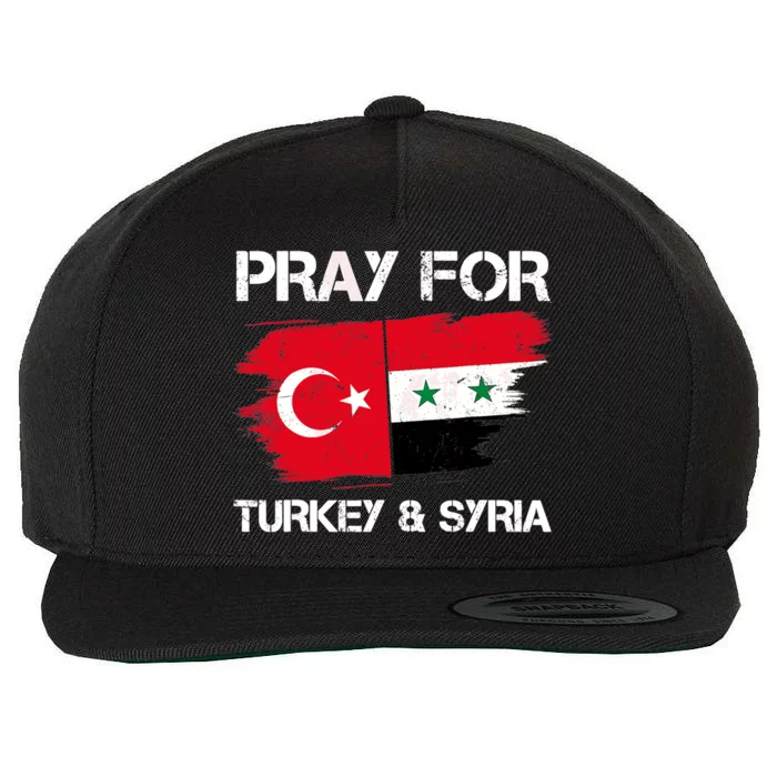 Pray For Turkey & Syria Flag Earthquake In Turkey Syria Wool Snapback Cap