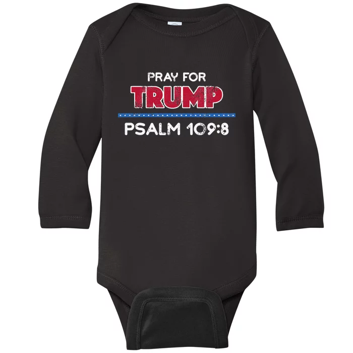 Pray For Trump Psalm 1098 Bible Verse Baby Long Sleeve Bodysuit