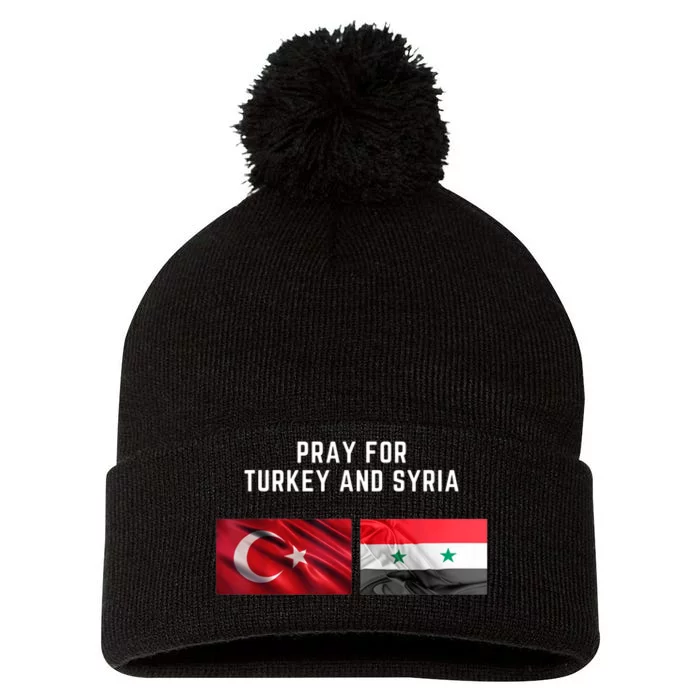 Pray For Turkey And Syria Earthquake In Turkey Pom Pom 12in Knit Beanie