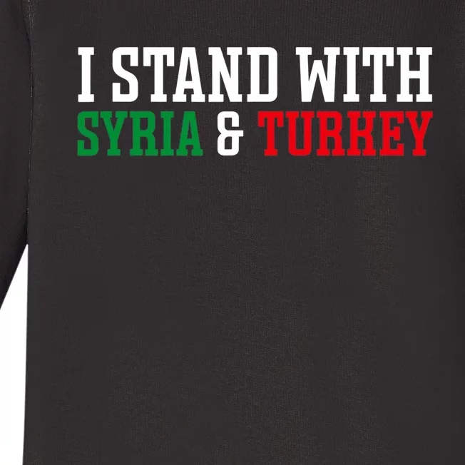 Pray For Turkey Syria Earthquake Praying Caring Baby Long Sleeve Bodysuit