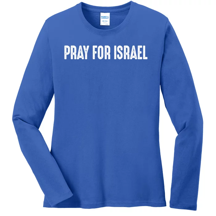 Pray For The Peace Of Jerusalem & Pray For Israel Pro Jewish Ladies Long Sleeve Shirt