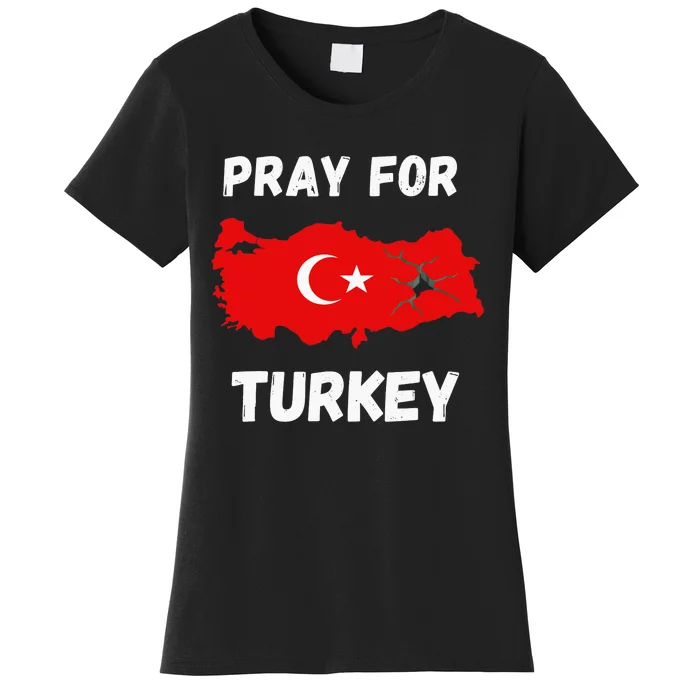 Pray For Turkey & Syria Flag Earthquake In Turkey Syria Women's T-Shirt