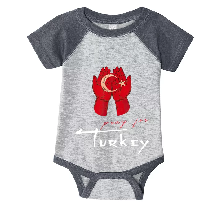 Pray For Turkey & Syria Flag Earthquake In Turkey Syria Infant Baby Jersey Bodysuit