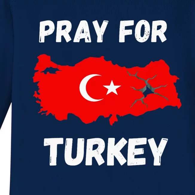 Pray For Turkey & Syria Flag Earthquake In Turkey Syria Love Baby Long Sleeve Bodysuit