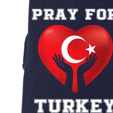 Pray For Turkey Earthquake Turkey Heart Flag Doggie 3-End Fleece Hoodie