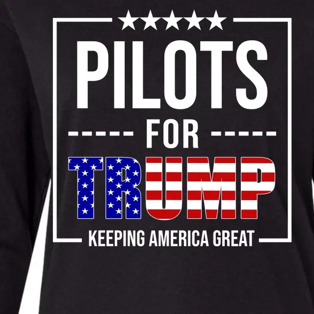 Pilots For Trump Keeping America First Womens Cotton Relaxed Long Sleeve T-Shirt