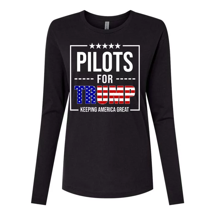 Pilots For Trump Keeping America First Womens Cotton Relaxed Long Sleeve T-Shirt