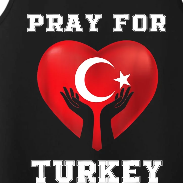 Pray For Turkey Earthquake Turkey Heart Flag Performance Tank