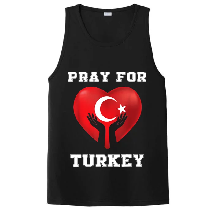 Pray For Turkey Earthquake Turkey Heart Flag Performance Tank