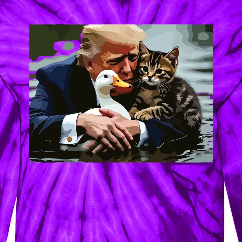 Pets For Trump Protect Our Pets Save Our Pets Tie-Dye Long Sleeve Shirt