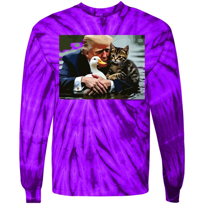 Pets For Trump Protect Our Pets Save Our Pets Tie-Dye Long Sleeve Shirt