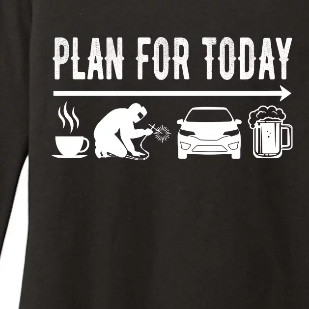 Plan For Today Coffee Welding Cars Beer Womens CVC Long Sleeve Shirt