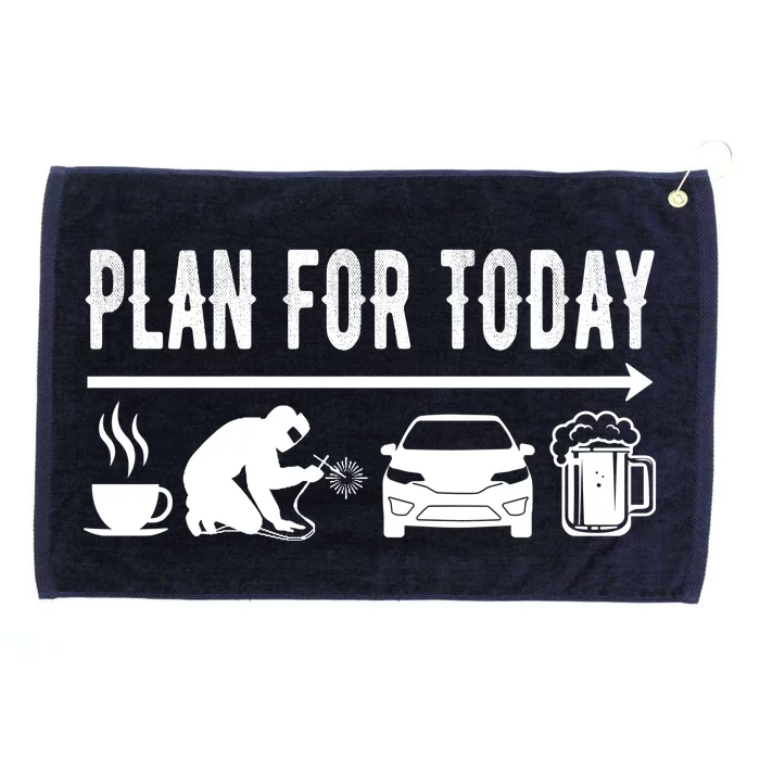 Plan For Today Coffee Welding Cars Beer Grommeted Golf Towel