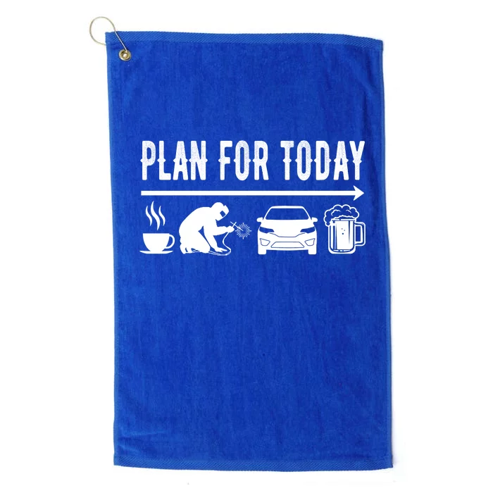 Plan For Today Coffee Welding Cars Beer Platinum Collection Golf Towel