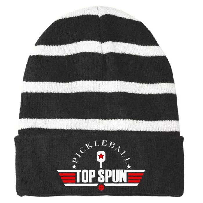 Pickleball for Top Spun Military Style Striped Beanie with Solid Band