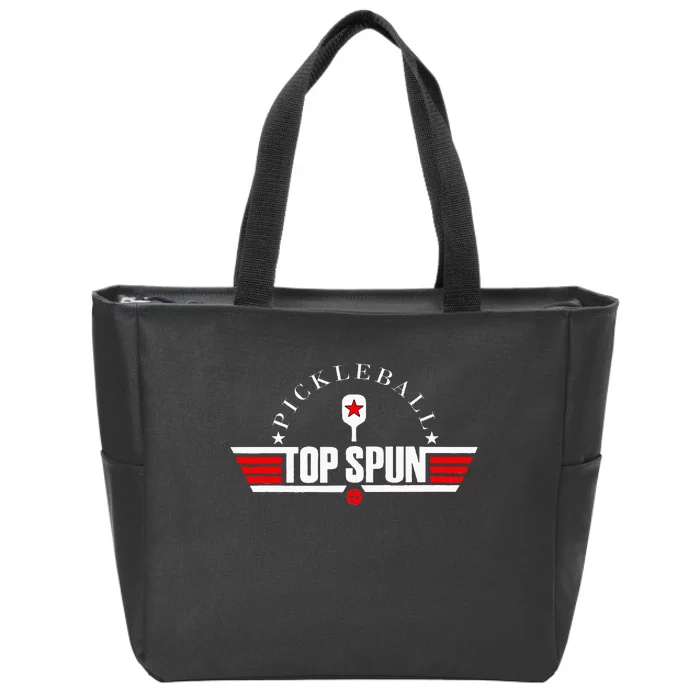 Pickleball for Top Spun Military Style Zip Tote Bag