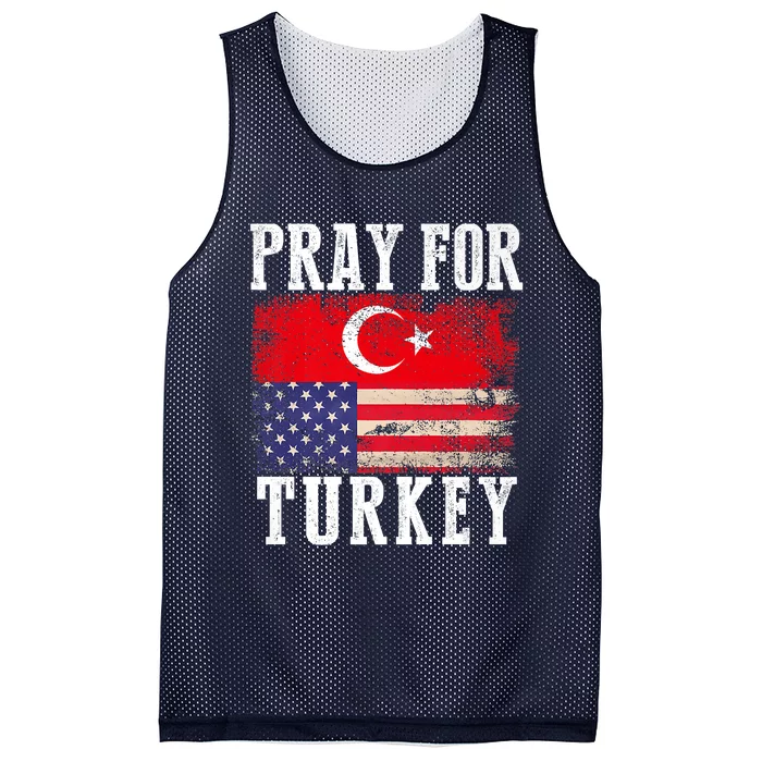 PRAY FOR TURKEY VINTAGE FLAG TURKEY Mesh Reversible Basketball Jersey Tank