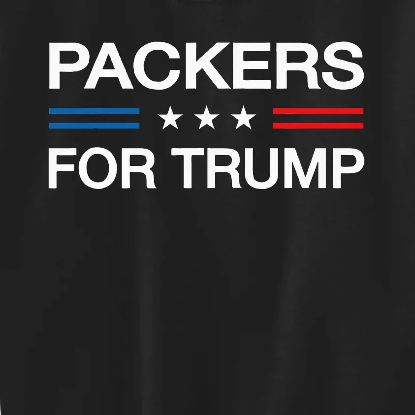 Packers For Trump Funny Election 2024 Vote Warehouse Packer Kids Sweatshirt