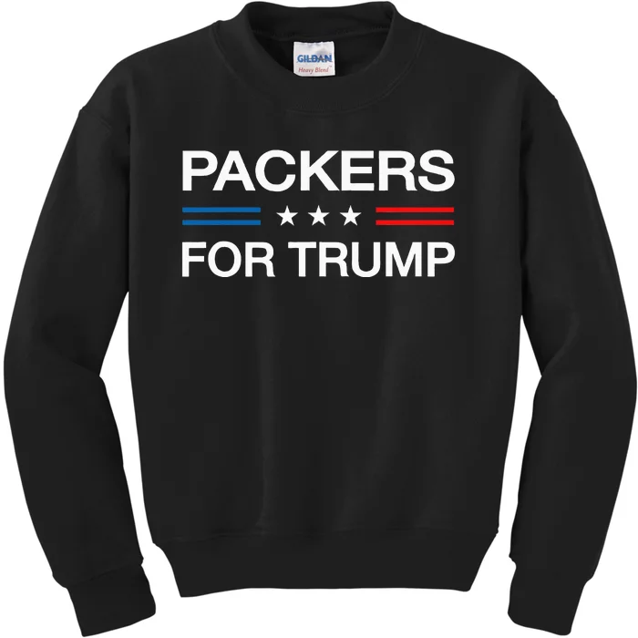 Packers For Trump Funny Election 2024 Vote Warehouse Packer Kids Sweatshirt