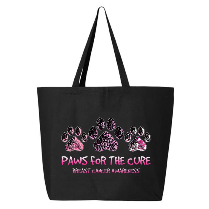 Paws For The Cure Dog Cat Lovers Breast Cancer Awareness 25L Jumbo Tote