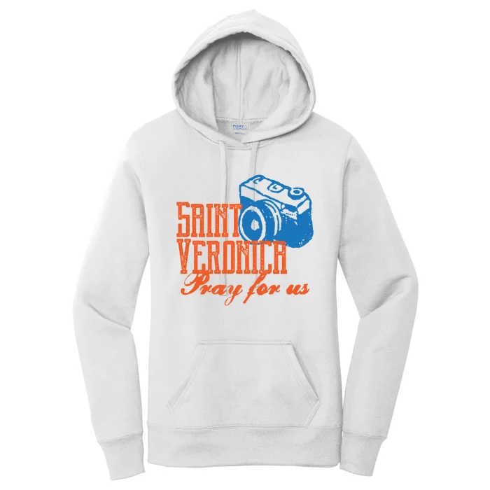 Pray For Us Saint Veronica Retro Women's Pullover Hoodie