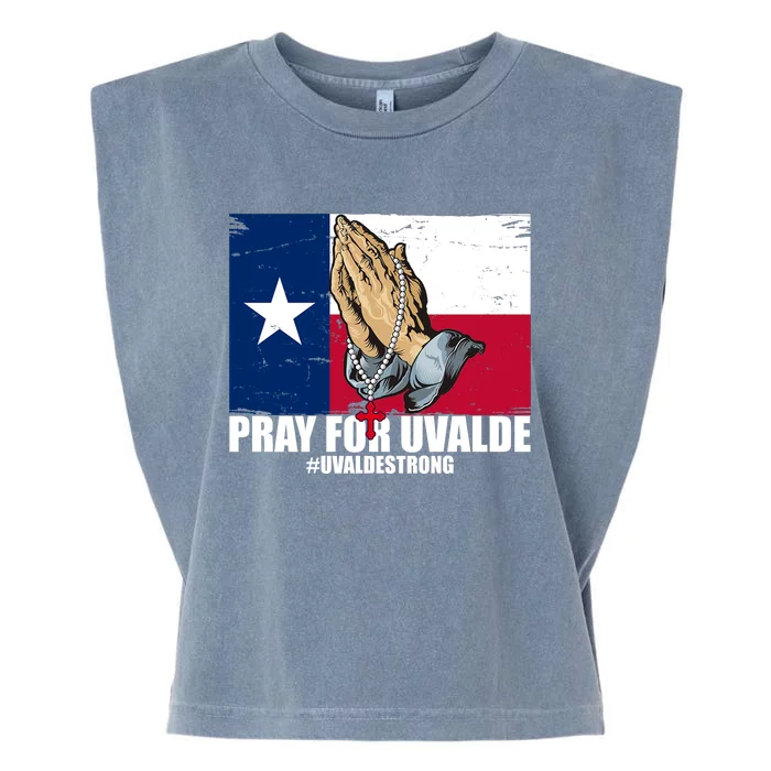 Pray For Uvalde Texas Strong Garment-Dyed Women's Muscle Tee