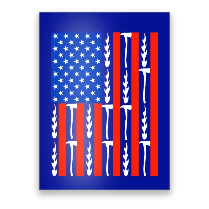 Patriotic Firefighter Us American Flag Red Line Usa Fire Gift Poster