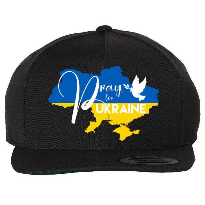 Pray For Ukraine Dove Wool Snapback Cap