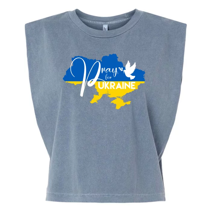 Pray For Ukraine Dove Garment-Dyed Women's Muscle Tee