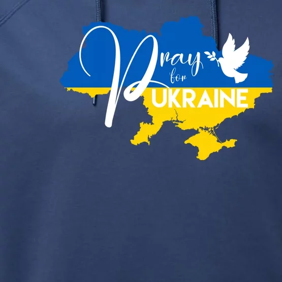 Pray For Ukraine Dove Performance Fleece Hoodie