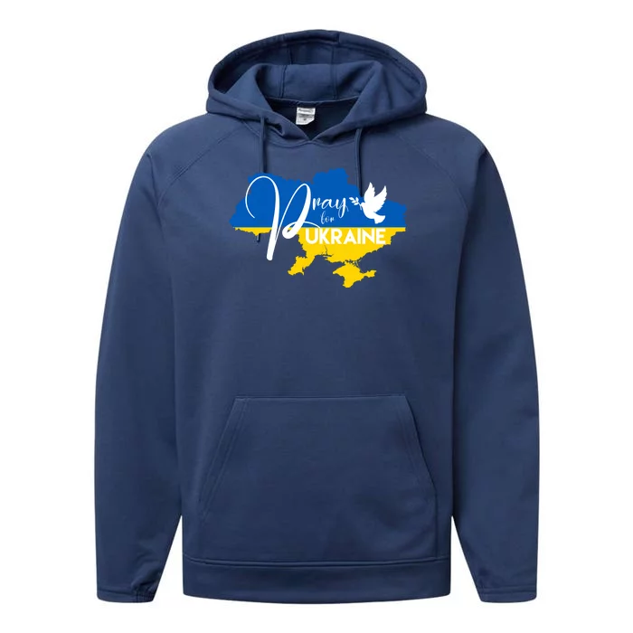 Pray For Ukraine Dove Performance Fleece Hoodie