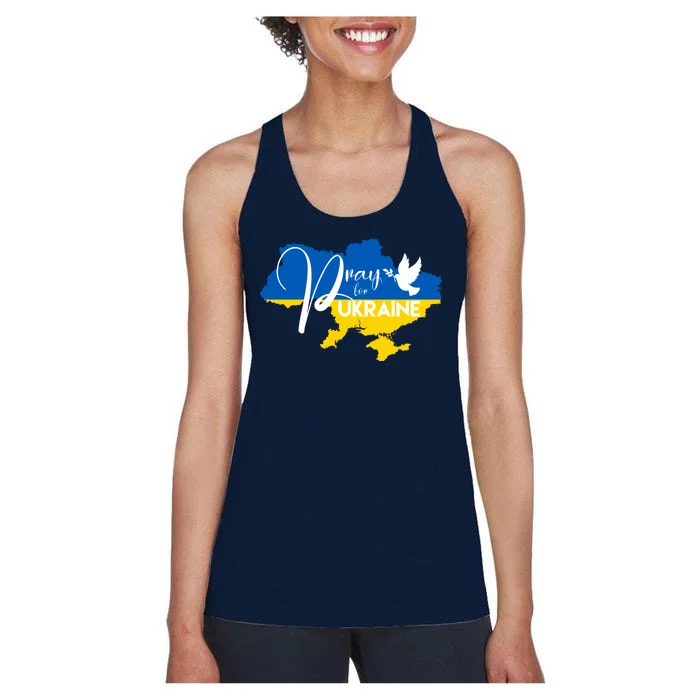 Pray For Ukraine Dove Women's Racerback Tank