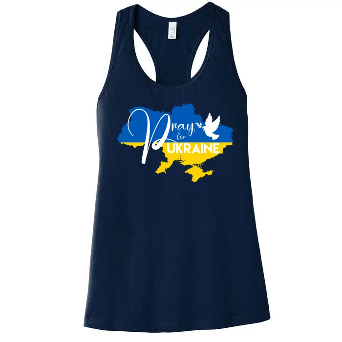 Pray For Ukraine Dove Women's Racerback Tank