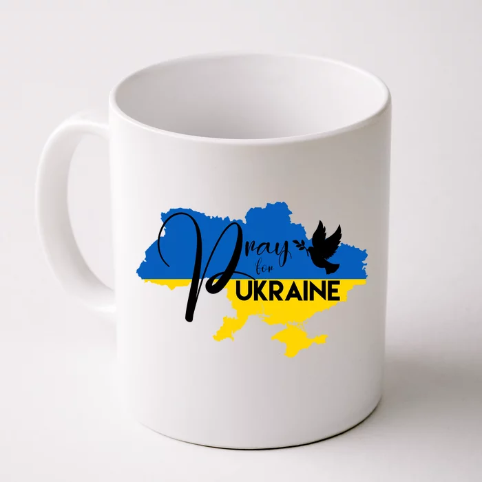 Pray For Ukraine Dove Front & Back Coffee Mug