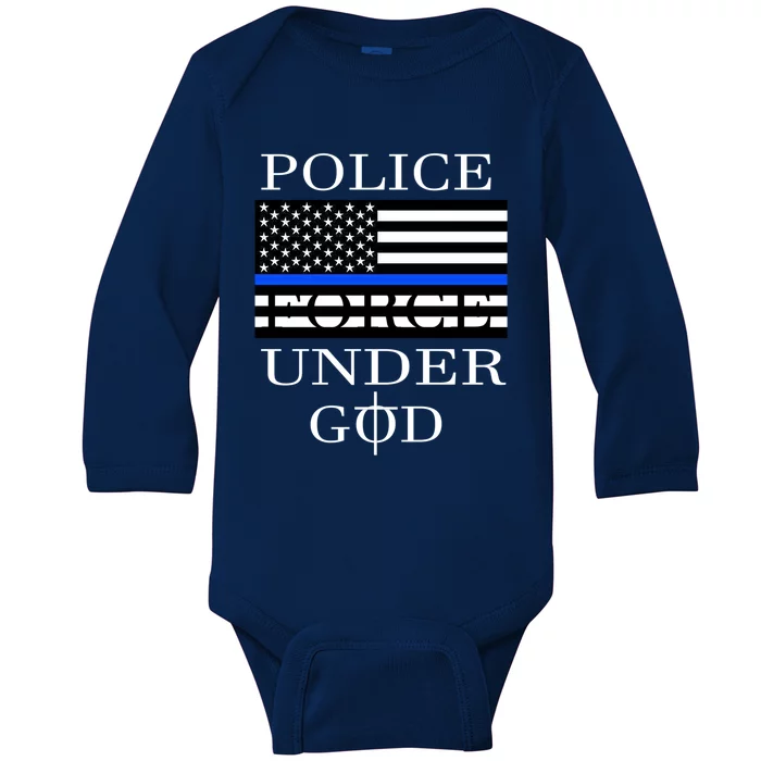 Police Force Under God One Nation Under God Cute Gift Baby Long Sleeve Bodysuit