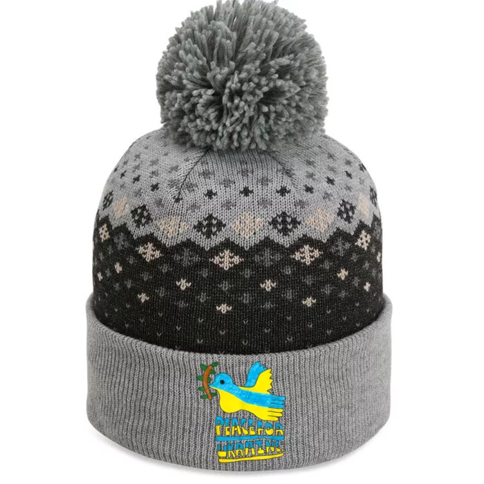 Peace For Ukraine Bird The Baniff Cuffed Pom Beanie