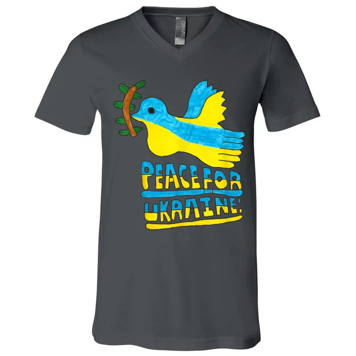 Peace For Ukraine Bird V-Neck T-Shirt