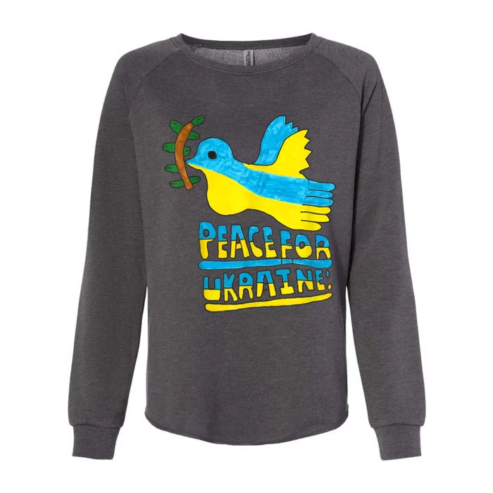 Peace For Ukraine Bird Womens California Wash Sweatshirt