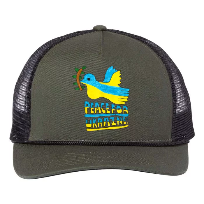 Peace For Ukraine Bird Retro Rope Trucker Hat Cap