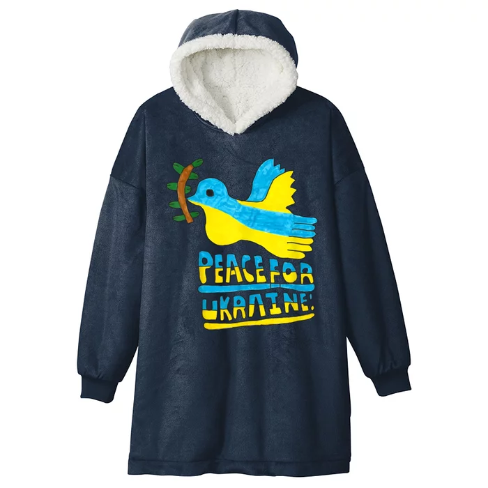 Peace For Ukraine Bird Hooded Wearable Blanket