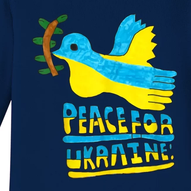 Peace For Ukraine Bird Baby Long Sleeve Bodysuit