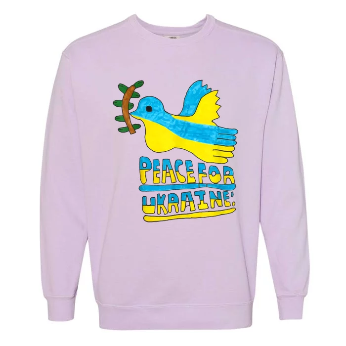 Peace For Ukraine Bird Garment-Dyed Sweatshirt